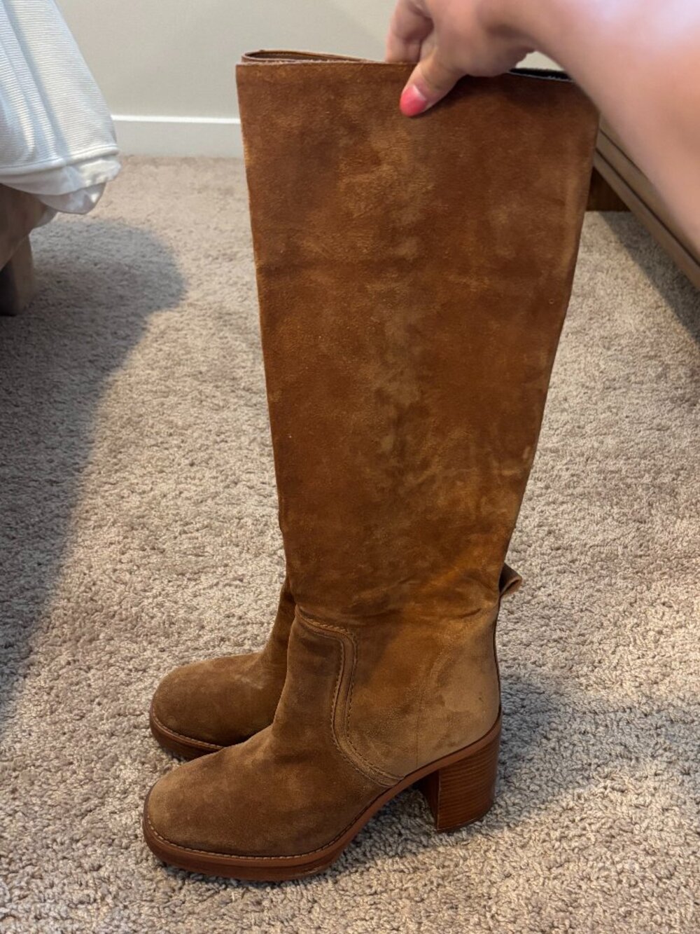 MICHAEL Michael Kors Hayden Tan Brown Suede Knee High Boots Size 8